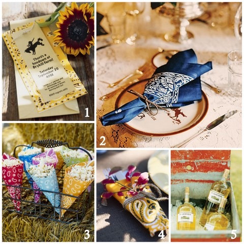 western style fall party ideas napkins drinks favors