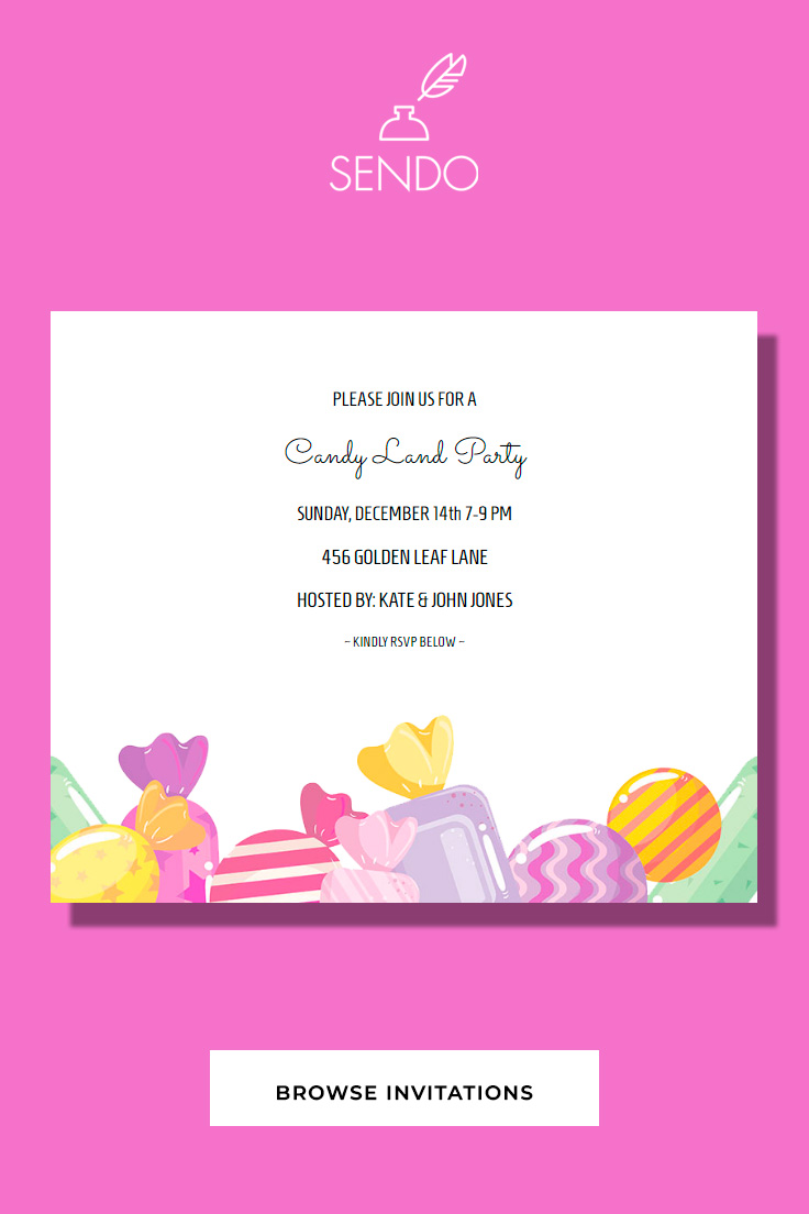 Candy Land Invitation | Kids Birthday Invite | Sendo