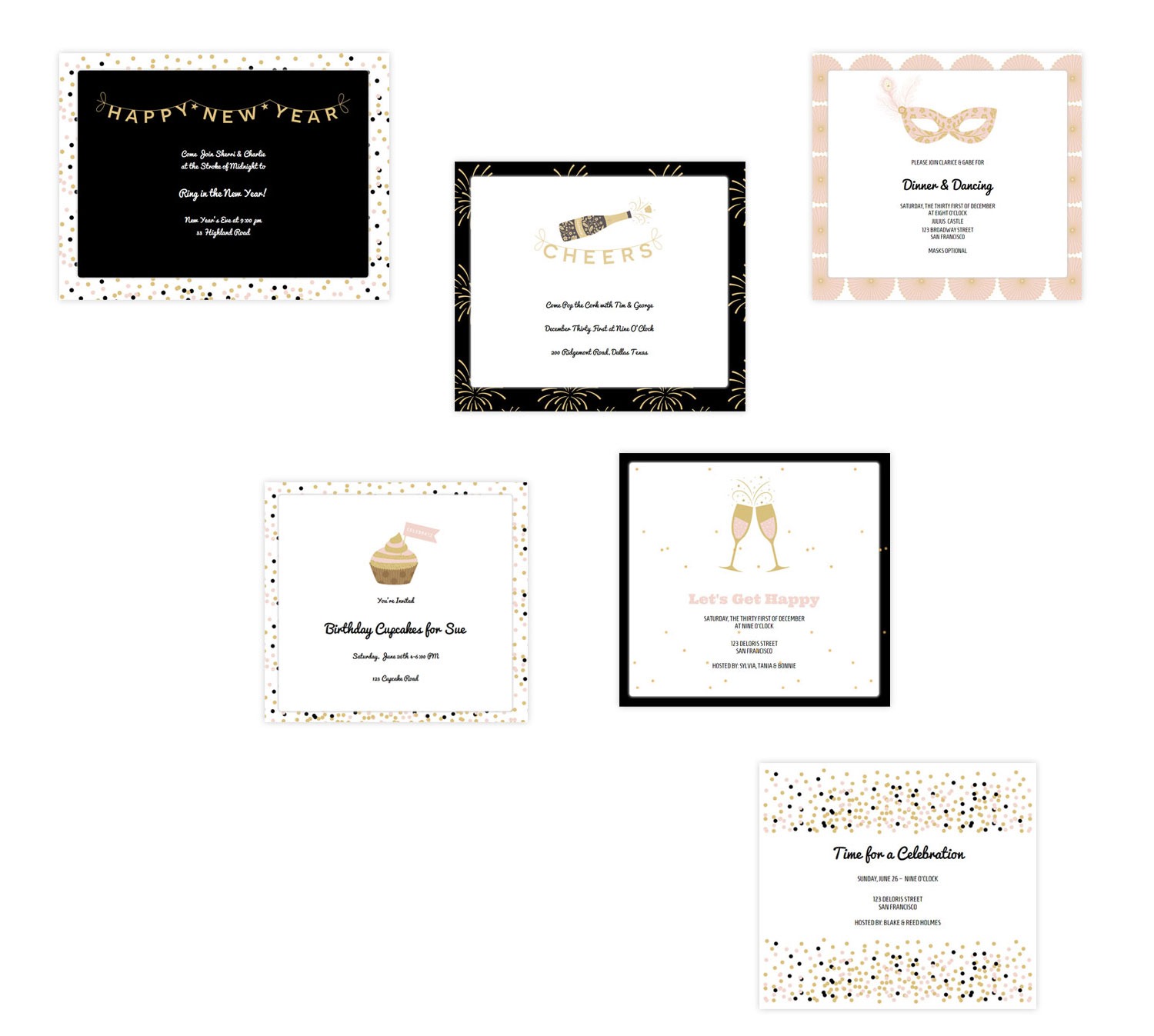 Confetti & Celebration Invitation Series