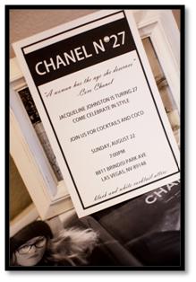 chanel party theme invitation