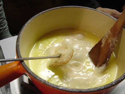 Swiss three cheese fondue recipe