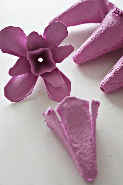 flower fairy lights tutorial pieces of egg carton cut up