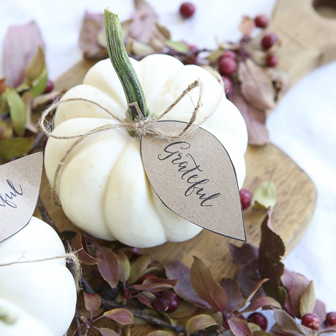 Pumpkin Leaf Thanksgiving Place Card