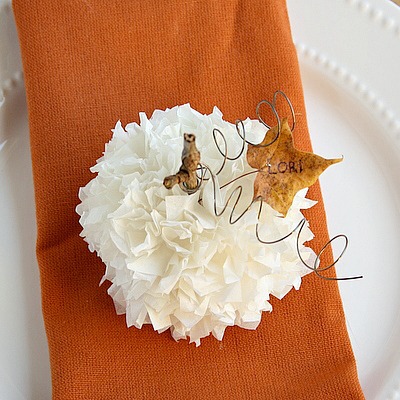 Tissue Paper Thanksgiving Place Card