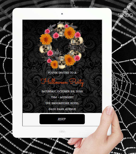 Online Halloween Invitations to Fright & Delight | Spook your guests with an invite from Sendo - Track RSVPs, Sell Tickets, Text Message Invites. Create and send an online invitation now!