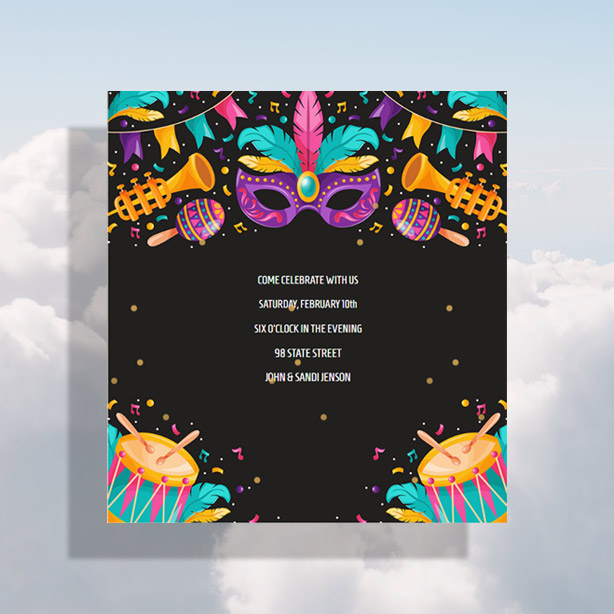 Mardi Gras Invitations