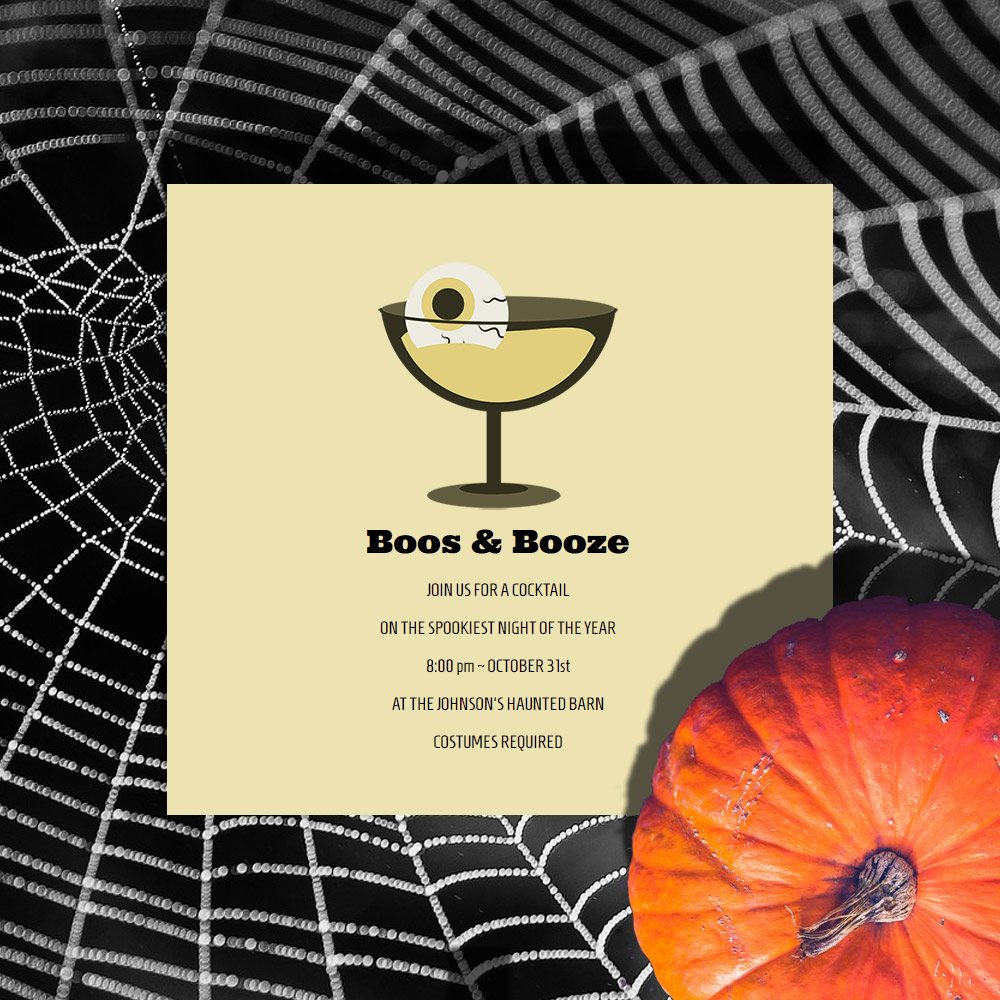 Eyeball Cocktail Halloween Invitation