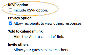 Remove RSVP option | Sendo Invitations