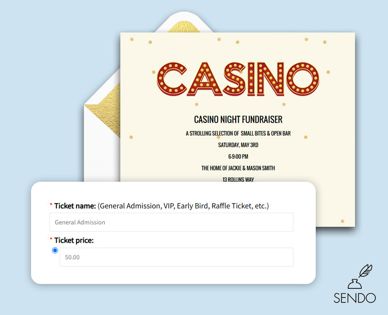 Set Up Tickets | Sendo Invitations