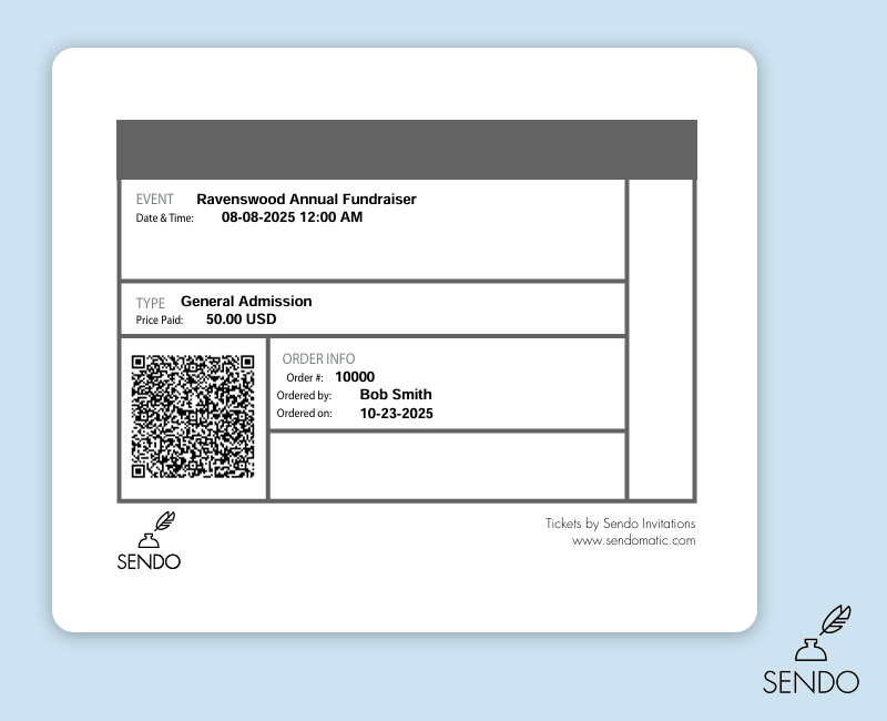 Event Ticket | Sendo Invitations