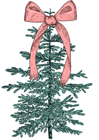 Bow Christmas Tree Invitation