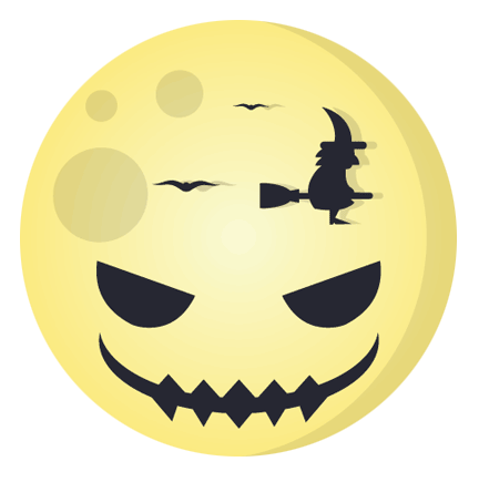 Yellow Moon Halloween Invitation