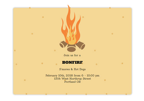 Bonfire Camp Fire Online Invitation
